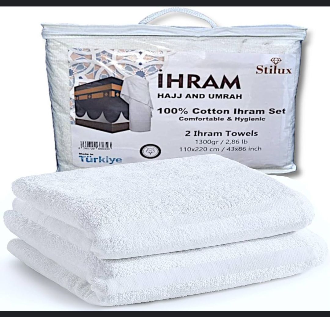 Men S 2Pcs Full Size Combed Cotton Towel Ihram Hajj Ehram Ihram