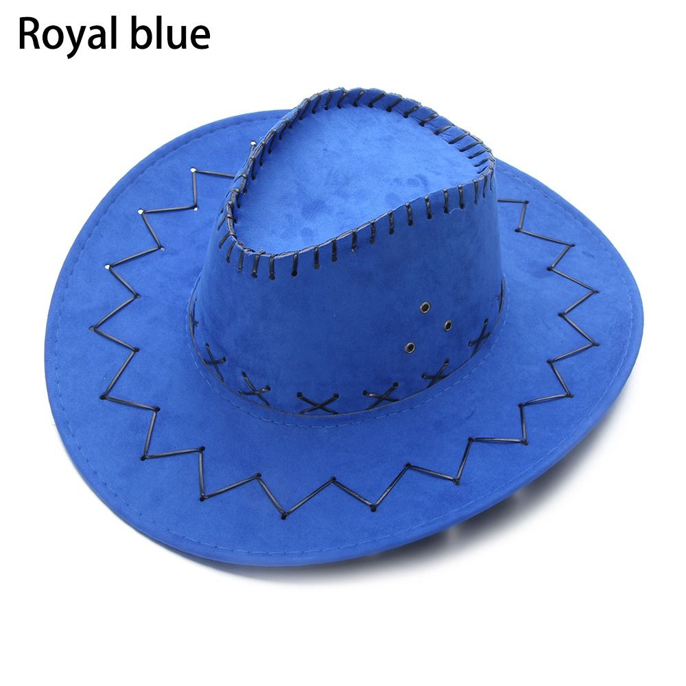 Fashion Unisex Suede Cowboy Hat Fancy Dress Jazz Hat Western Style Wide