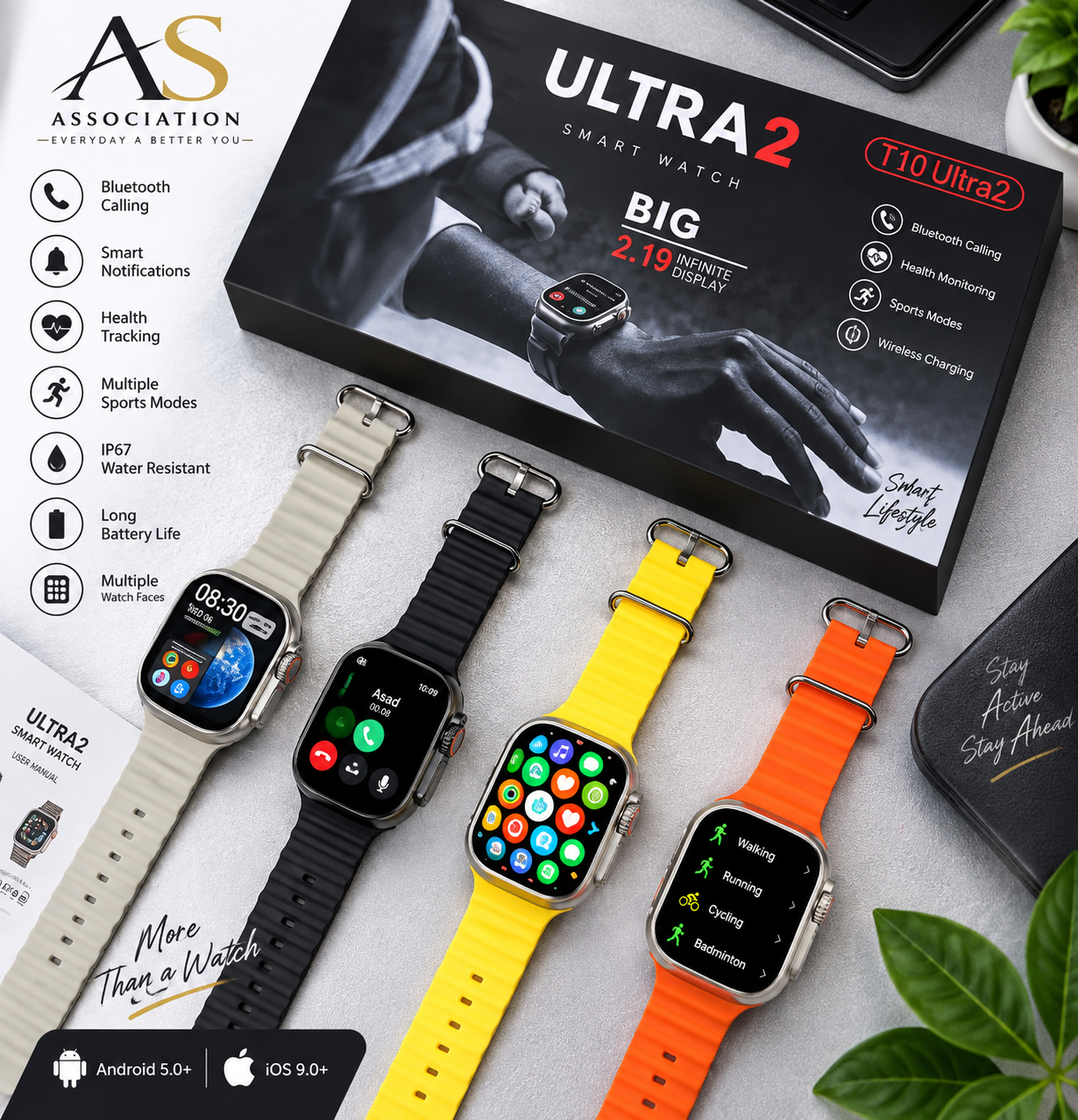 T10 Ultra 2 Smartwatch 2.09inch HD Big Screen Magnetic Wireless Charging Wacth 8 49mm Smart Watch Bluetooth Call Sleep Monitor Men Women Watch