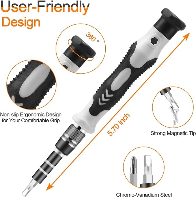 Precision Screwdriver Set, Professional Grade 115 in 1 Magnetic Repair Tool Kit for Electronics, Computer,Mobile, Laptop, Game Console, Watch, Eyeglasses, Modding, and DIY Projects