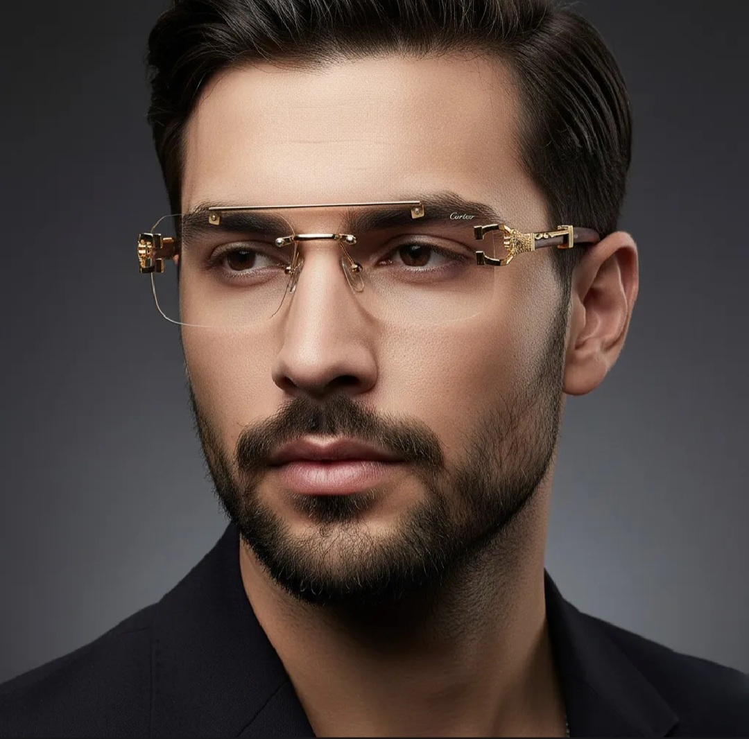Photochromic Sunglasses Rimless UV400 | Color Changing Transition Glasses | Luxury Frameless Brown Driving Sunglasses for Men Women Unisex Pakistan (Cheetah Style)