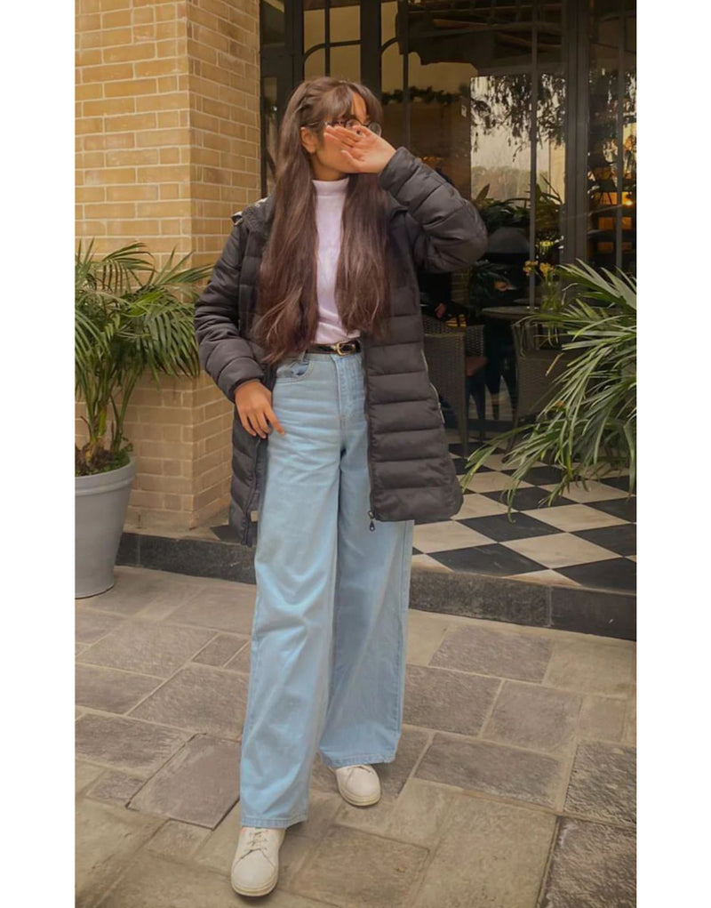 Women Light Blue Wide Leg Jeans | High Waist Loose Fit Denim Pants for Girls & Ladies | Trendy Summer Jeans for Women | Baggy Trousers for Girls and Women
