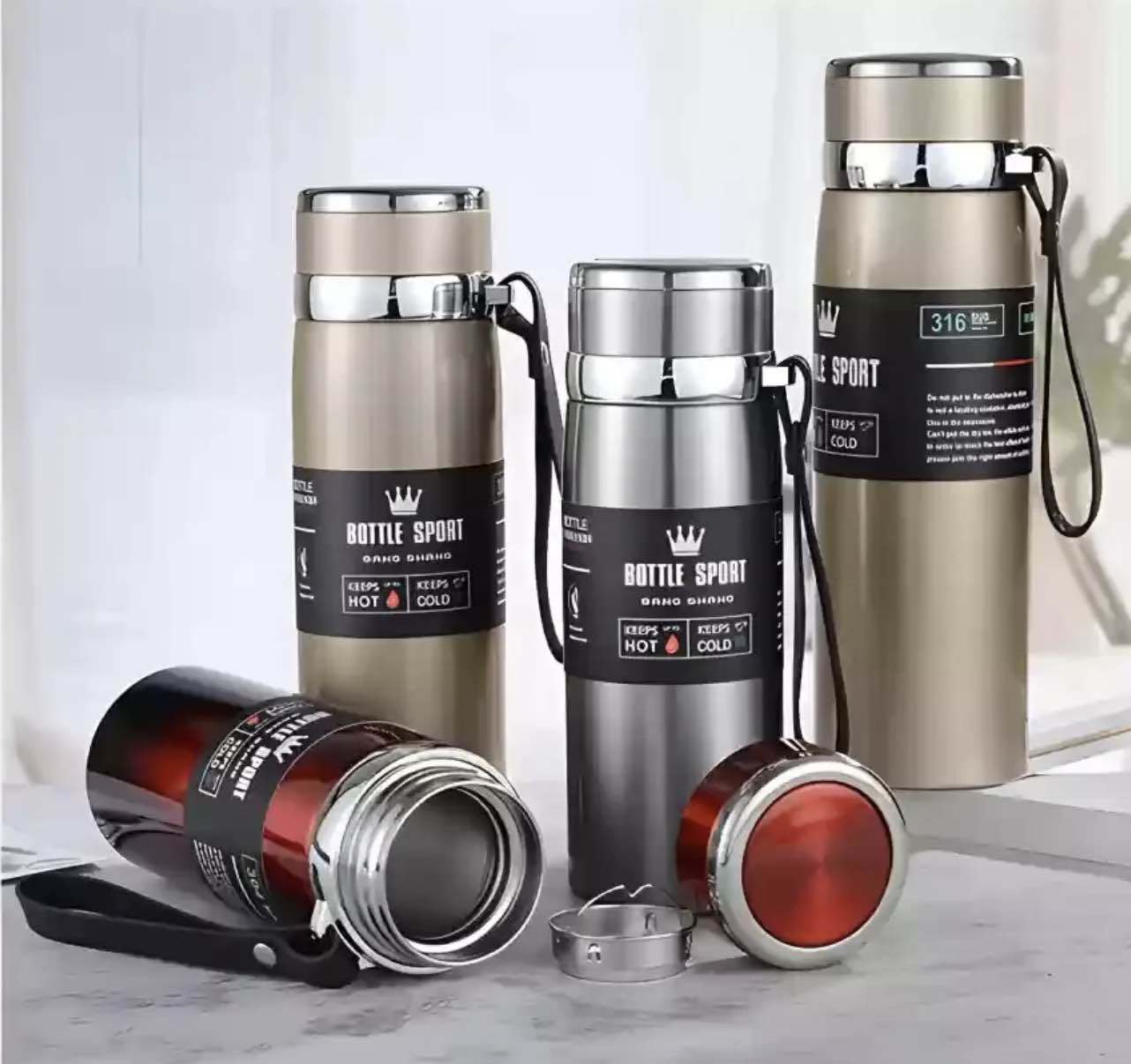 Imported Original 800ML  Stainless Steel Cold & Hot Water Bottle for Boys Girls & Kids , Sports & Gym | Thermos Flask | (800ML)