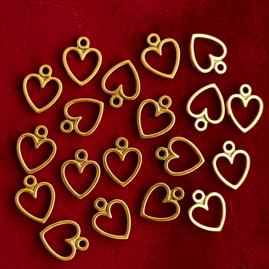 Heart Shape Charms 30pcs — Perfect for Jewelry Making, Bracelets, Earrings & Craft Projects