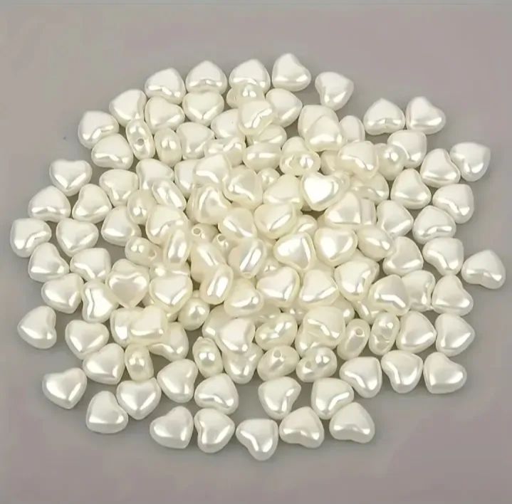 20/50/100 Pcs ABS Round Flowers - Imitation Pearl Beads For DIY Jewellery Making