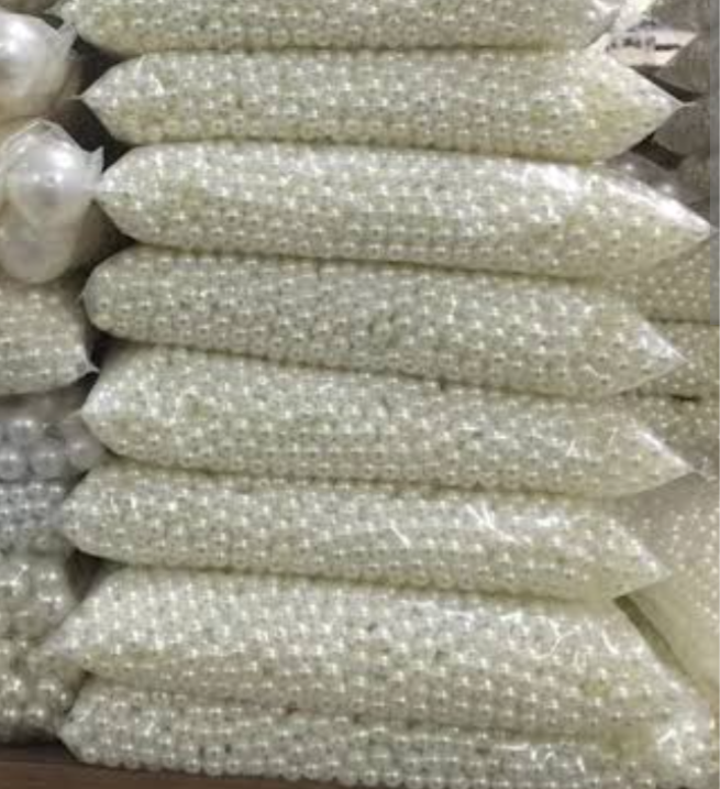 2000 Pcs whole sale pack Half KG Off White Pearl Beads 500 Gram Pack – Sizes 3mm 4mm 6mm 8mm 10mm – Premium Quality Pearls for Bag Making & Jewellery Accessories