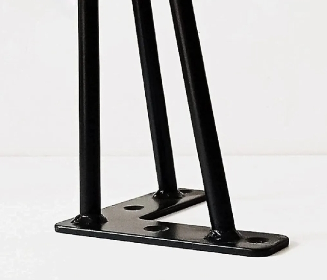 Heavy Duty Metal Table Legs – Industrial Iron Base for Coffee Table, Dining Table & Live Edge Tops – Matte Black Powder Coated, Custom Size Available
