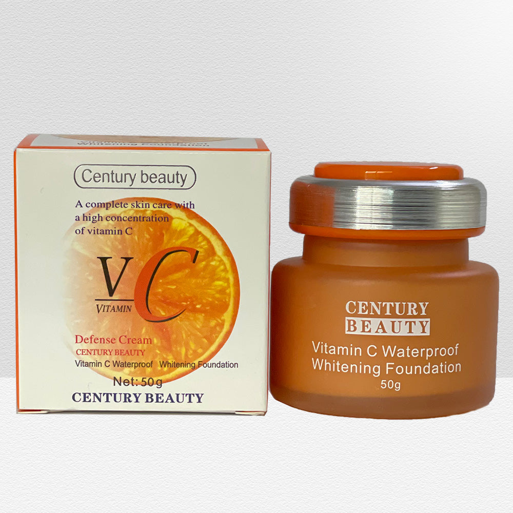 Century Beauty VC Whitening Foundation 50g – Vitamin C-Infused Waterproof Cream | Brightening & Protective Formula for a Smooth, Even Complexion price in Pakistan