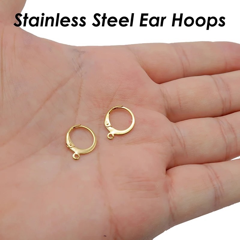 10Pcs and 20Pcs Stainless Steel French Earring Hook Earwire DIY Earrings Clasp Fitting Base for Jewellery Making Diy Accessories and Others