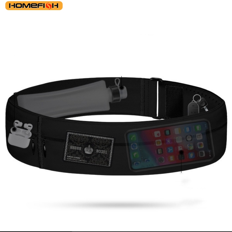 HOMEFISH Outdoor Sports Waist Bag Fitness Running Waist Bag Waterproof And Anti-theft Mobile Phone Storage Bag Close Fitting