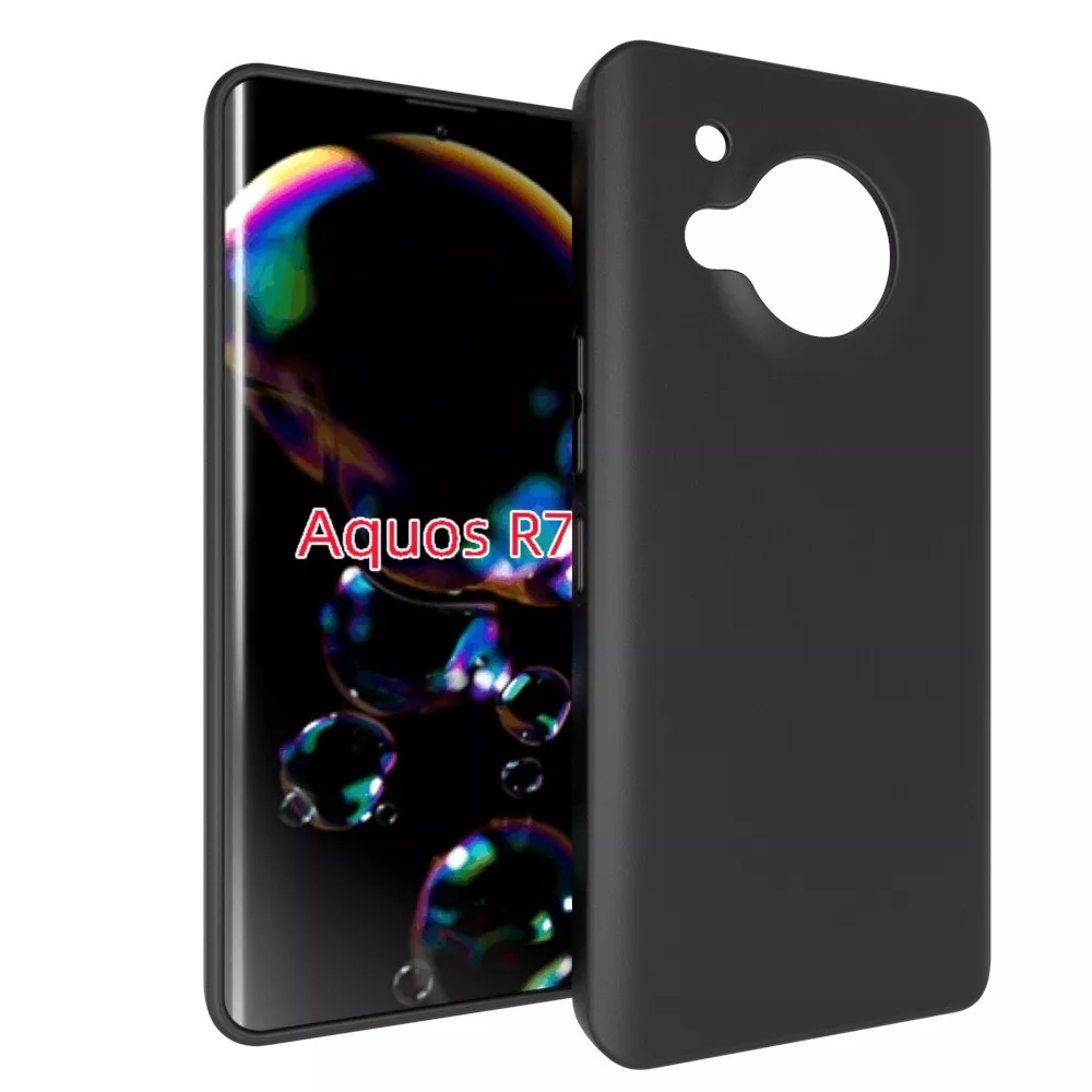 Sharp Aquos R7 Case Soft TPU Slim Smooth Flexible Protective Phone Cover - Black Matte