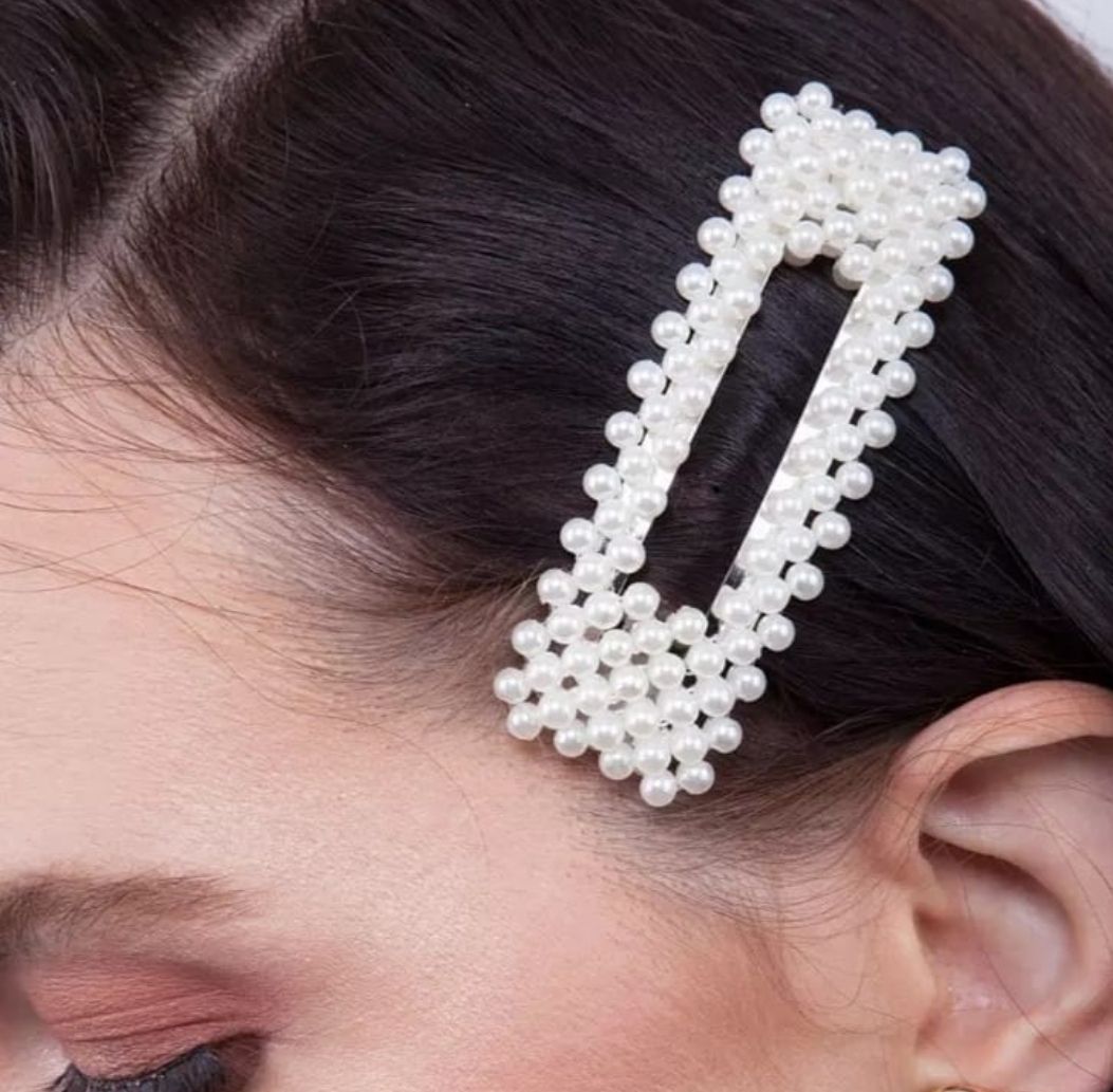 Hair Clip Snap Button 1 pc Hair Pins for Women Sweet Pearl Hairpin Hair  Clips Jewelry Lady Barrette Stick: Buy Online at Best Prices in Pakistan |  