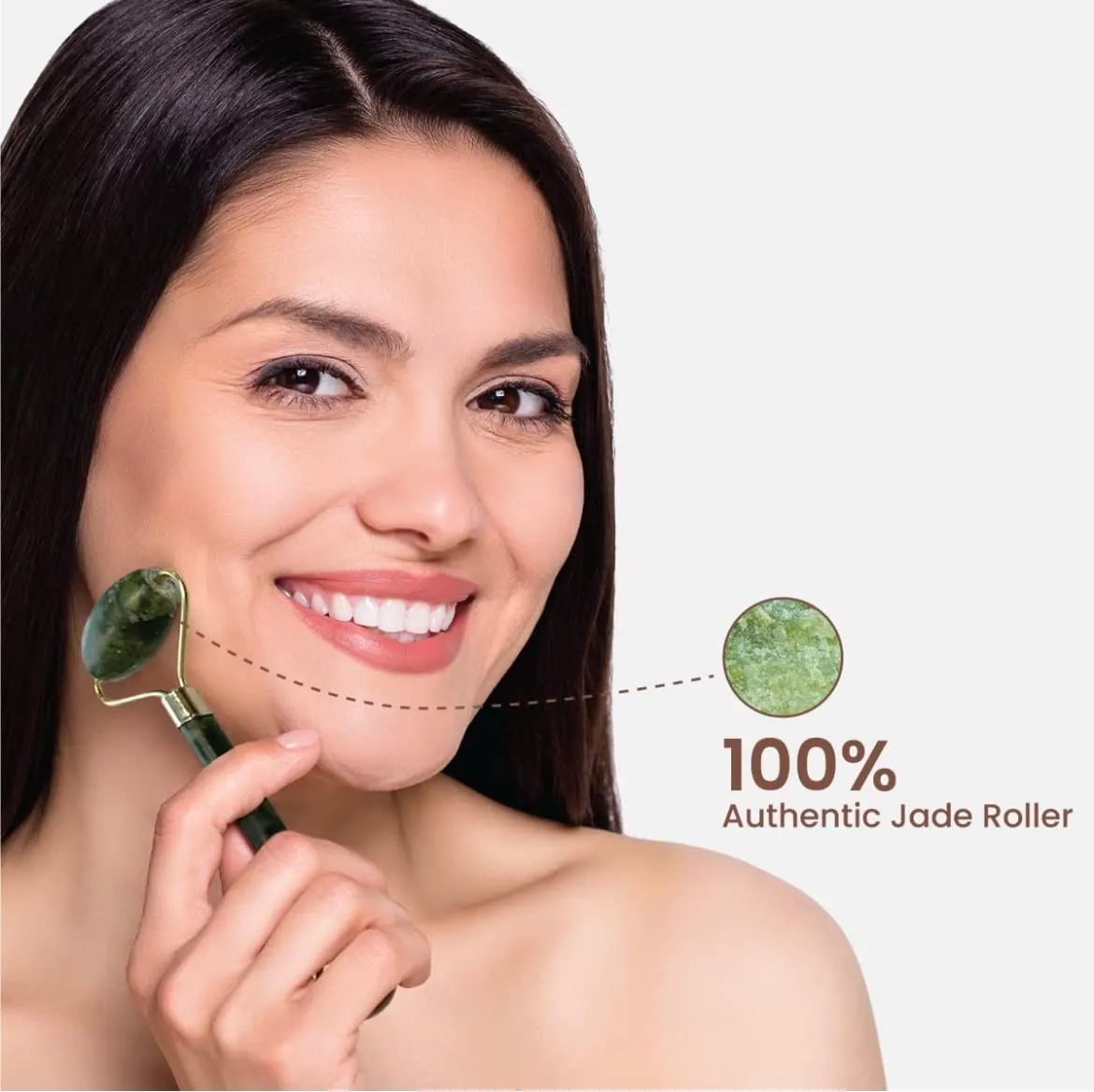 Jade Roller And Guasha Face Roller Facial Beauty Roller Skin Care Tools Massager For Face Eyes Neck Relieve Fine Lines And Wrinkles Natural Stone