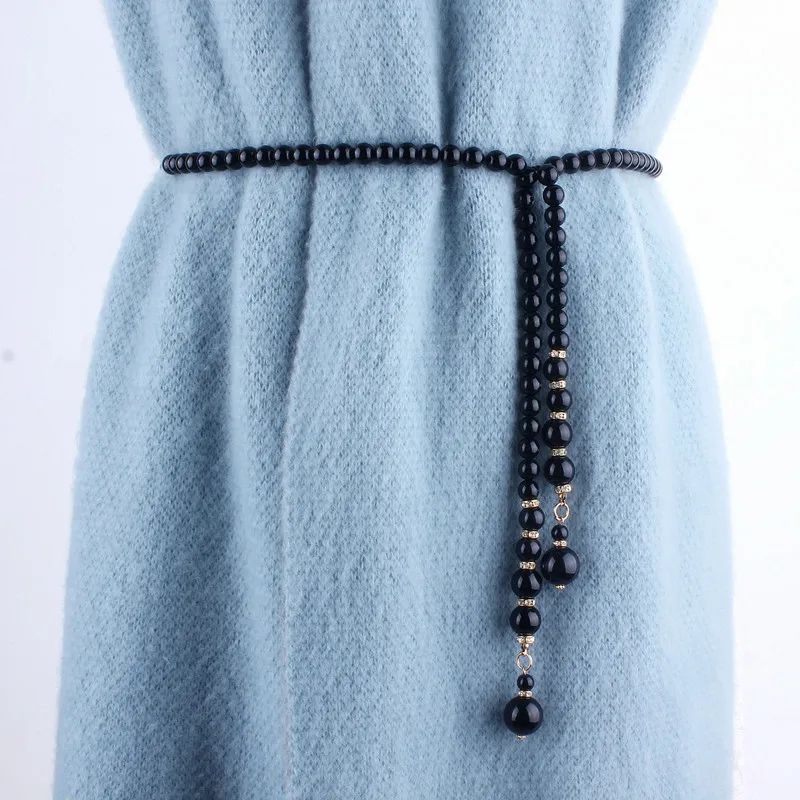 Fashion Women Long Rhinestone Pearl Belt Chain Wedding Belts Waist Rope for Bride Dresses Laides Female Luxury Ceinture Femme