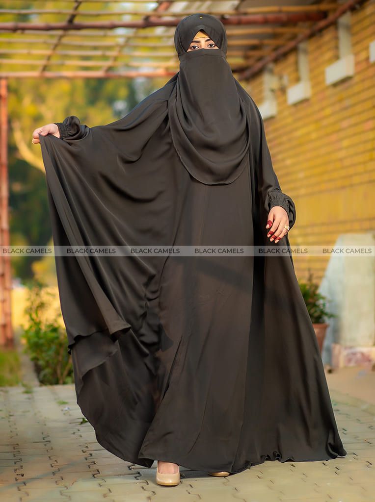 khimer abaya Black hijab with long eound Niqab | Daraz.pk