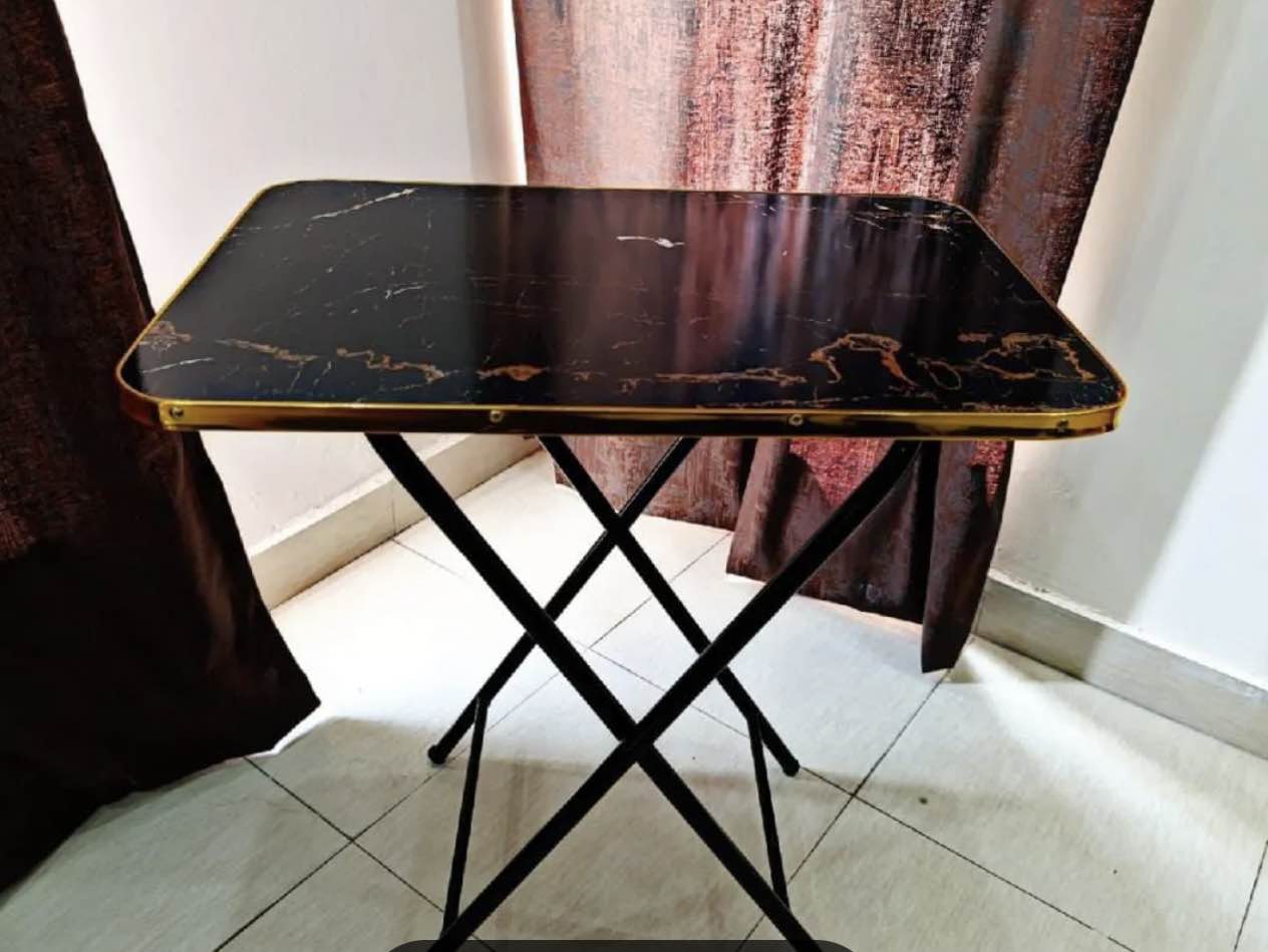 Modern Folding Table |Cofee Table | Computer Table | For Kitchen, Living Room and Bed Room Rectangle Shape Round Shape |  Folding Table Dining Table and Study Table Wooden Top metal Frame