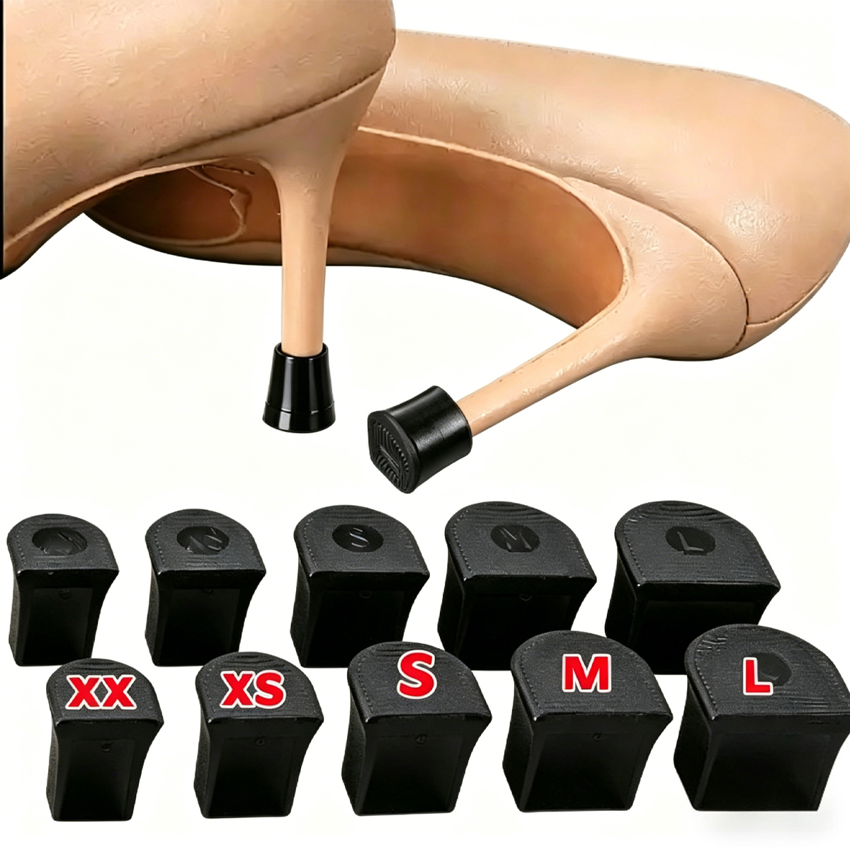 2/5/10Pairs Silicone Heel Protectors Stoppers Latin Stiletto Dancing Cover Antislip High Heeler Bridal Wedding Shoes Accessories
