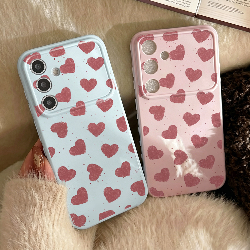 For  A17 Case  A57 5G A56 5G A55 A54 A37 A36 A35 A26 A 17 A15 A07 A06 4G Cases Cute Love Heart Silicone Back Cover