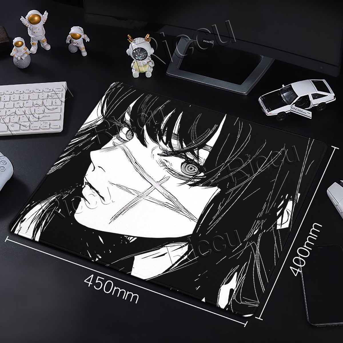 Anime Girls Mouse Pad Black White Aesthetics Office Table Mats Gamer Computer  Anti-slip Mousepad Small E-Sports Desk Pads
