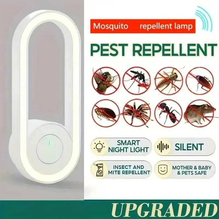 Ultrasonic Mosquito Repellent Night Light | Indoor Electric Insect Repellent Lamp | USB/Plug-In Mosquito Repellent Light | US Plug