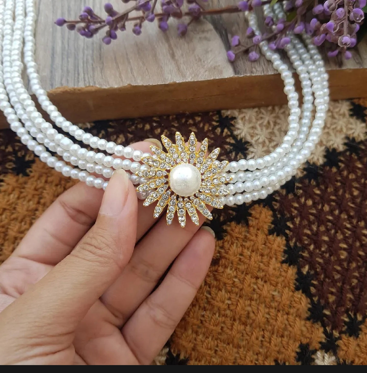 Stylish White Pearls Necklace Set Stud With Earrings For Girls & Woman - Free Box