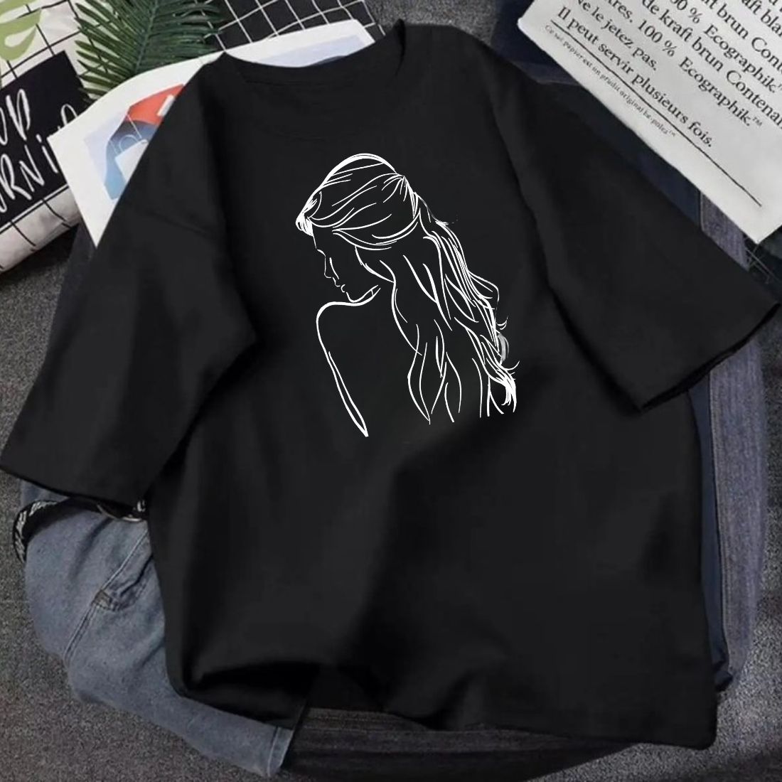 black t shirts for girls and woman's summer collection