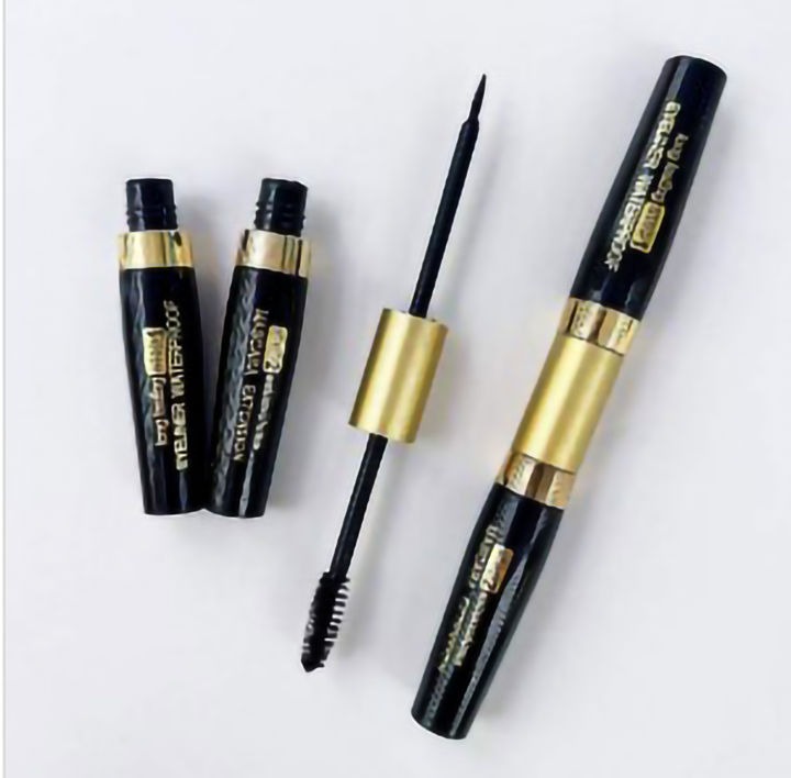 Imported 2 in 1 Eyeliner & Mascara – Waterproof Long Lasting Black | Smudge-Proof, Bold Look, All-Day Wear – Ek Hi Product Mein Kajal Aur Mascara, Stunning Eyes Har Baar