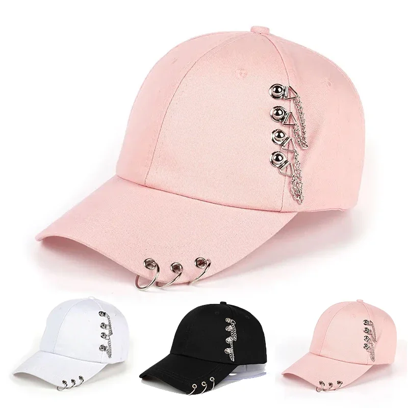 Unisex Side Iron Ring Baseball Caps Spring Autumn Outdoor Sunscreen Hat Adjustable Casual Trucker Hats