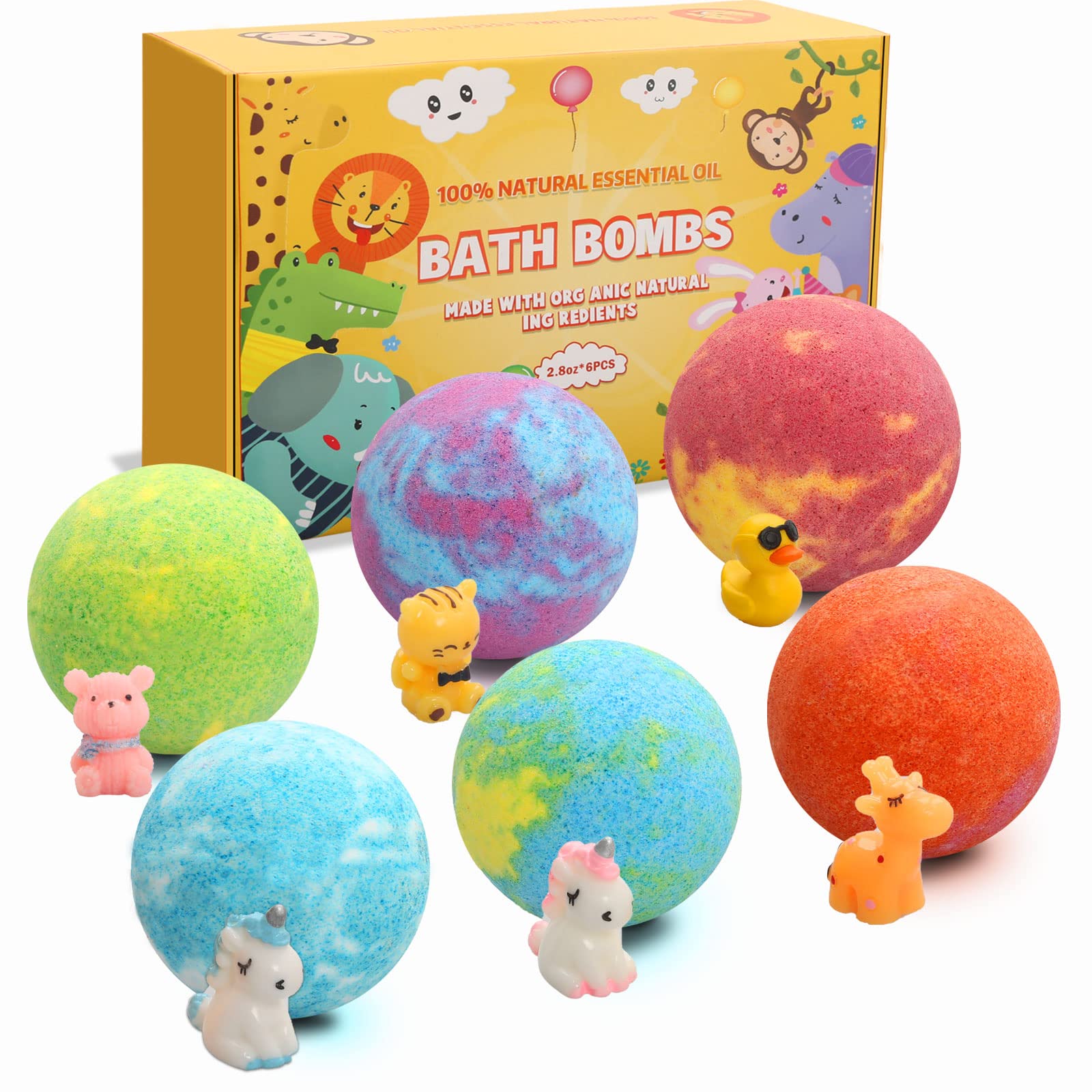 Bath Bombs for Kids with Surprise Toys Inside, Set of 1 Bath Bomb Gift Kids Safe Handmade Fizzy Balls Kit Organic Bubble Bath Bomb Great Gift for Birthday Day, Christmas image 7