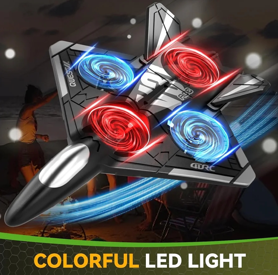 Fighter Jet Remote Control Airplane Toy for Kids | RC Fighter Jet Plane with Lights & Long Range | 360 Flip Stunt Roll & Rechargeable Remote Control Aircraft