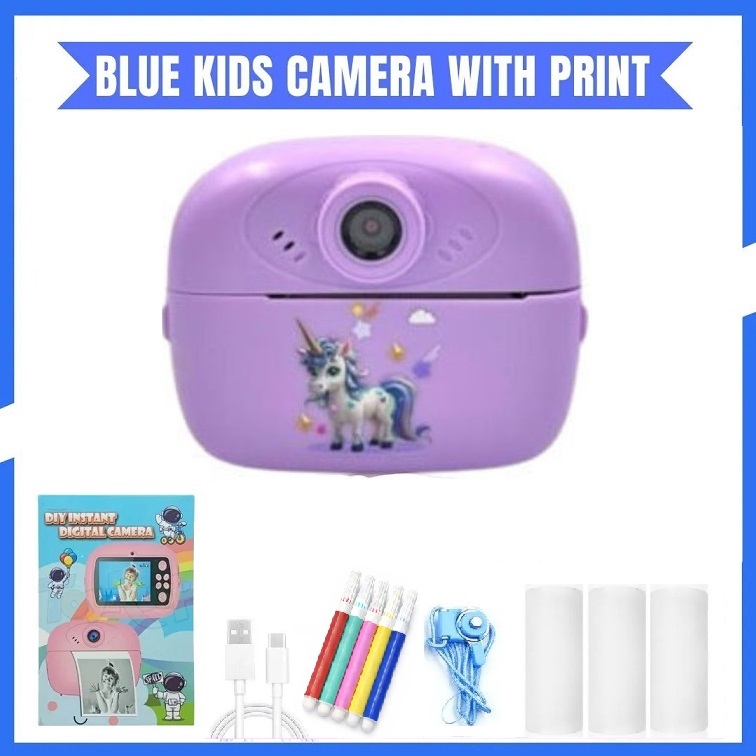 Smart Digital Dual Lens Instant Print Camera for Kids | 1080P Video Recorder & Selfie Camera with Thermal Printer | 2.4" IPS Screen | Mini Portable Camera with Games | Birthday Gift for Girls & Boys | Children’s Digital Camera Toy