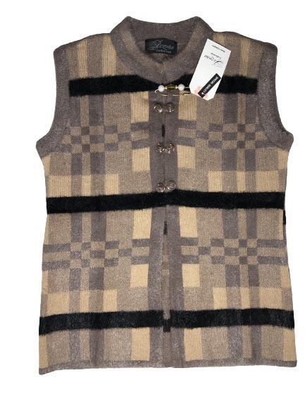 Sleeveless sweaters for women round neck wool cardigans