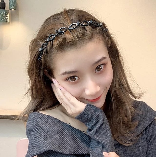 Hairstyle Twister Hair Band Double Bangs with Clip for Women & Girls