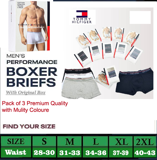 Pack of 3 Underwear boxer for men with pure cotton premium quality materials and Very comfortable for wearing through out year