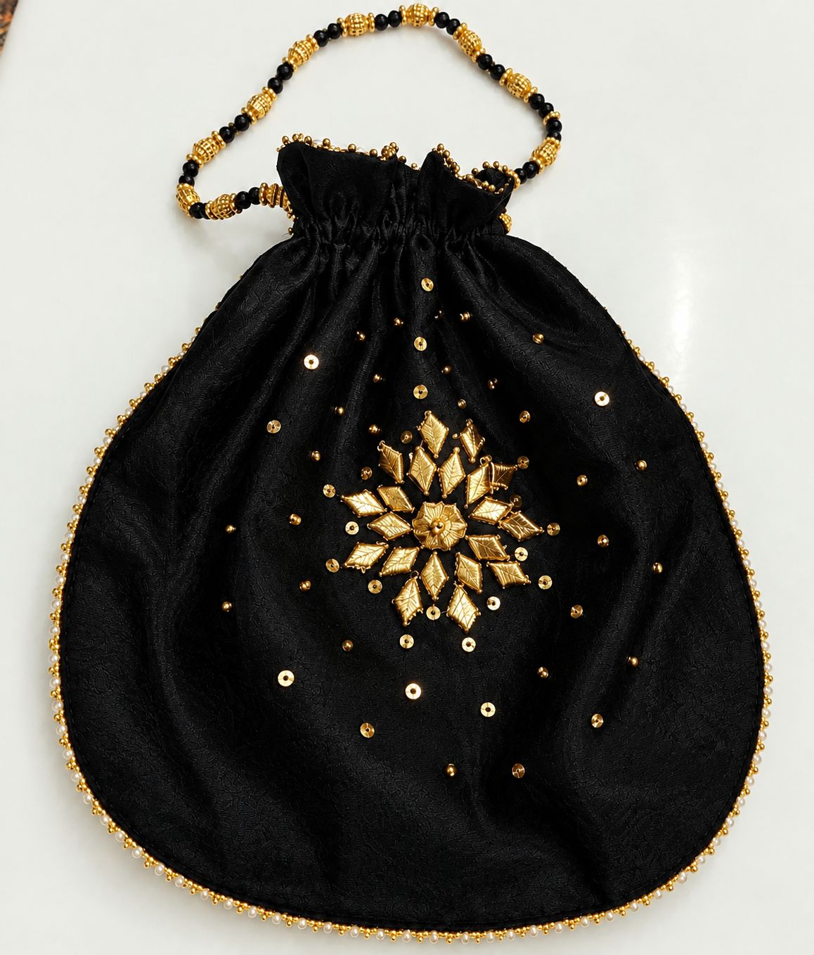 Fancy embroidered clutch/potli bag for wedding parties designer traditional potli gol bag with Handmade Gota work
