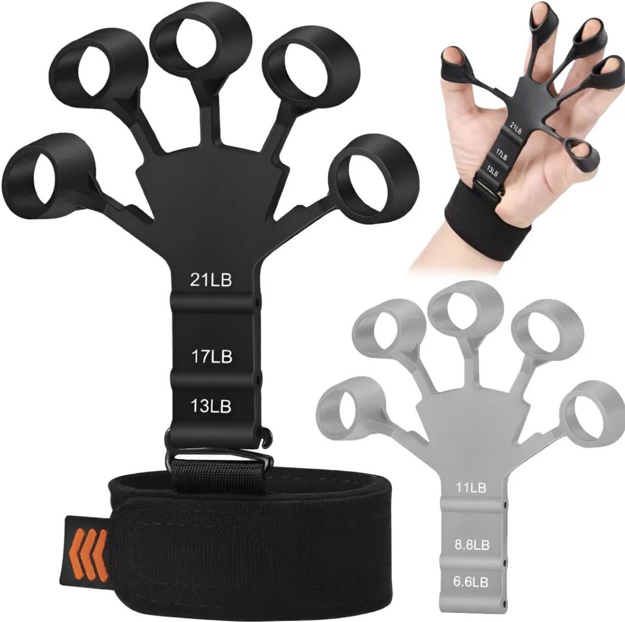 Finger Gripper 21 LBS Finger Strengthener Finger Gripper 6 Resistant Level Finger Exerciser Hand Strengthener for Patients Strength Traning..