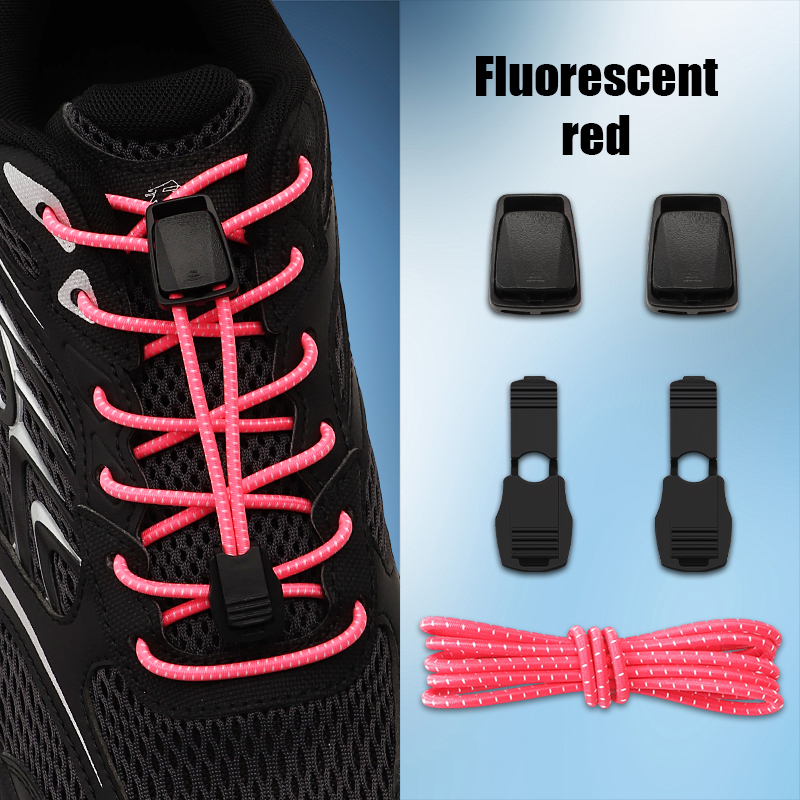 Elastic No Tie Shoelaces with Lock Buckle Stretch Quick Lace System for Sneakers Running Sports Shoes Adults Kids