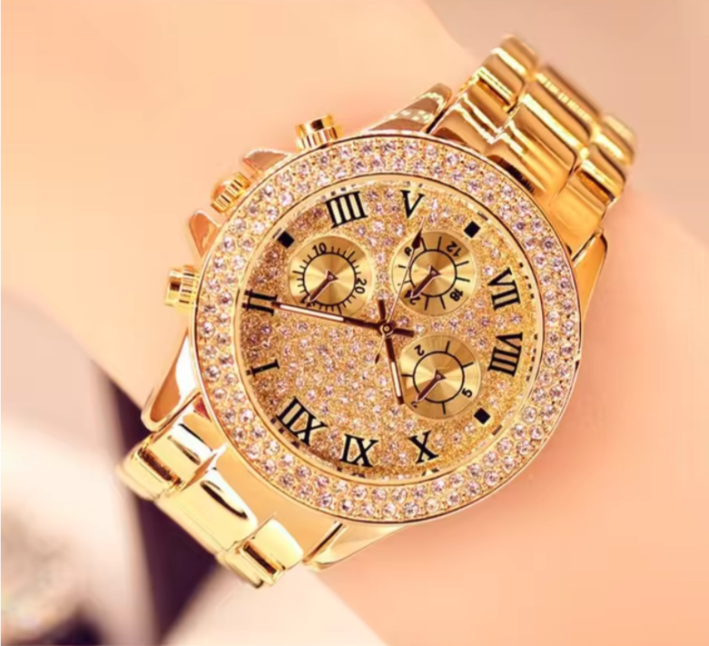 Luxury Rhinestone Ladies Watch Gypsophila Quartz Watches Alloy Strap Crystal Watch Digtal Clock Wrist Watches