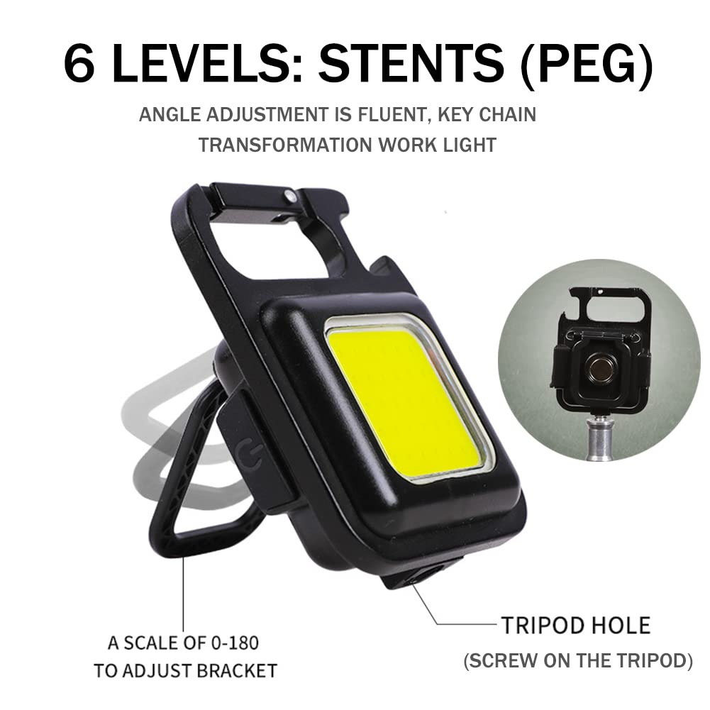 COB Small Flashlight, Keychain Work Light, USB Rechargeable, Mini LED Handheld t, 3 Light Modes Portable Pocket Light for Gift, Camping Emergency Fishing, Aluminum. (No Color Choice)