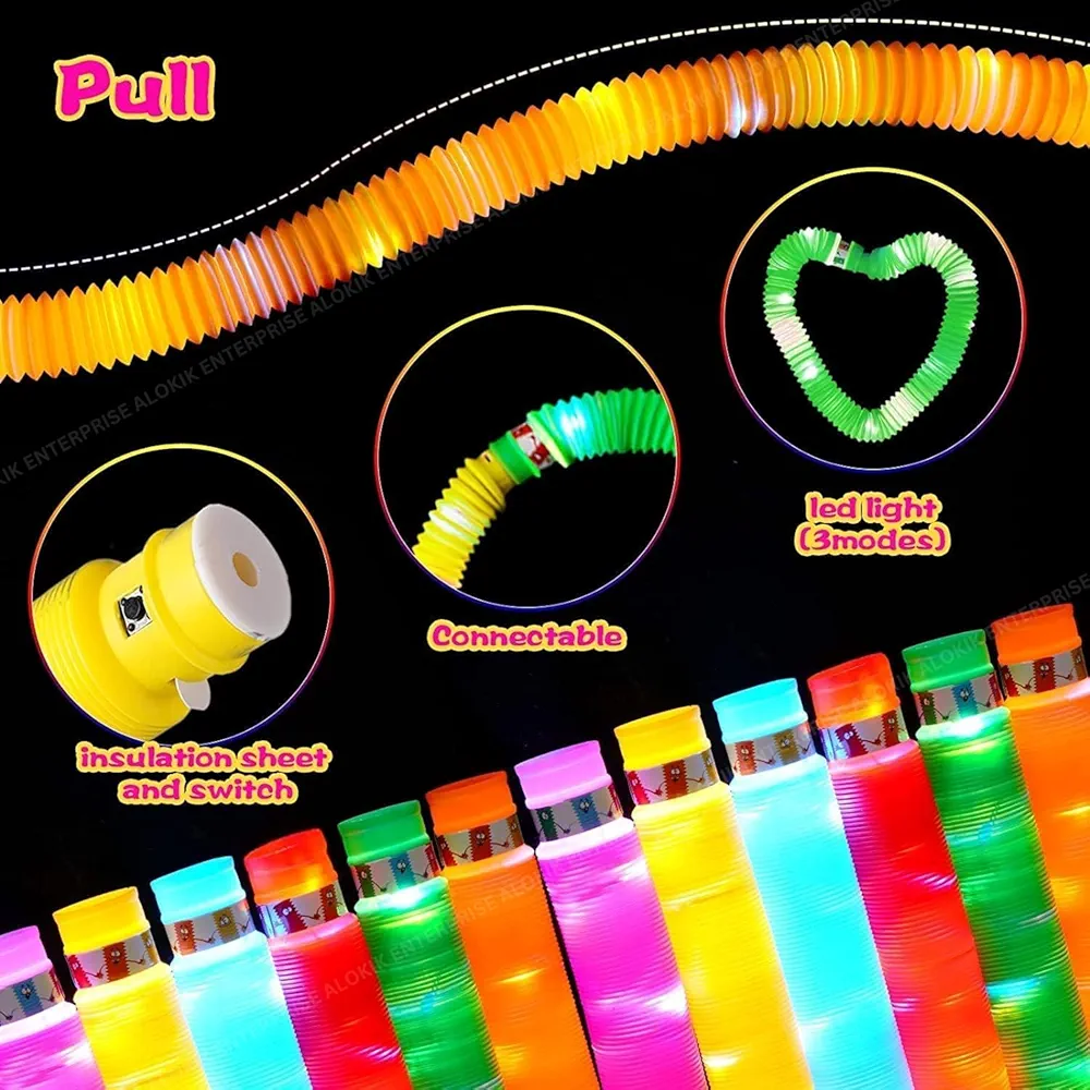 Led Light Pop Tube Toy Stretchy Bendable Pipe Toy Fidget Pop Toy Fidget Tube Toy Tube Sensory Toys