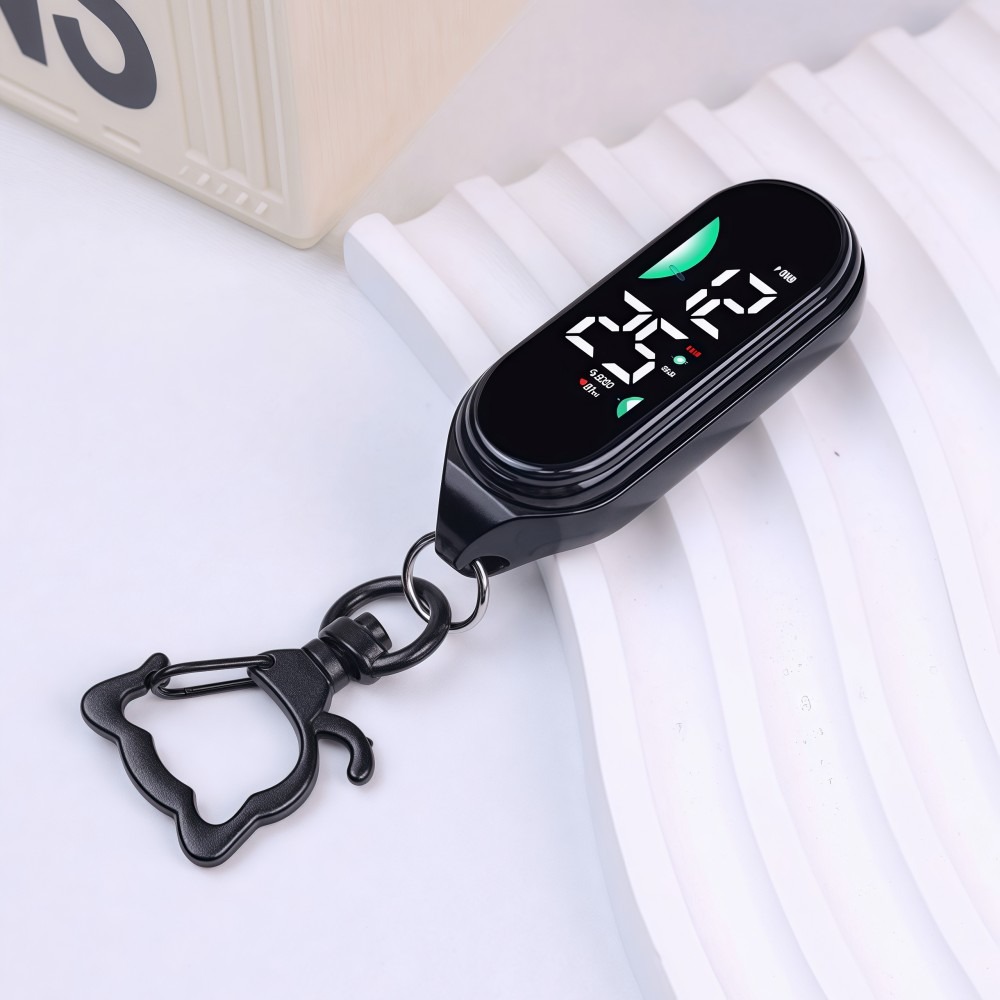 LED Electronic Hanging Watch Portable Waterproof Pocket Watch Digital Display Carabiner Luminous Pocket Watch Kids Adults