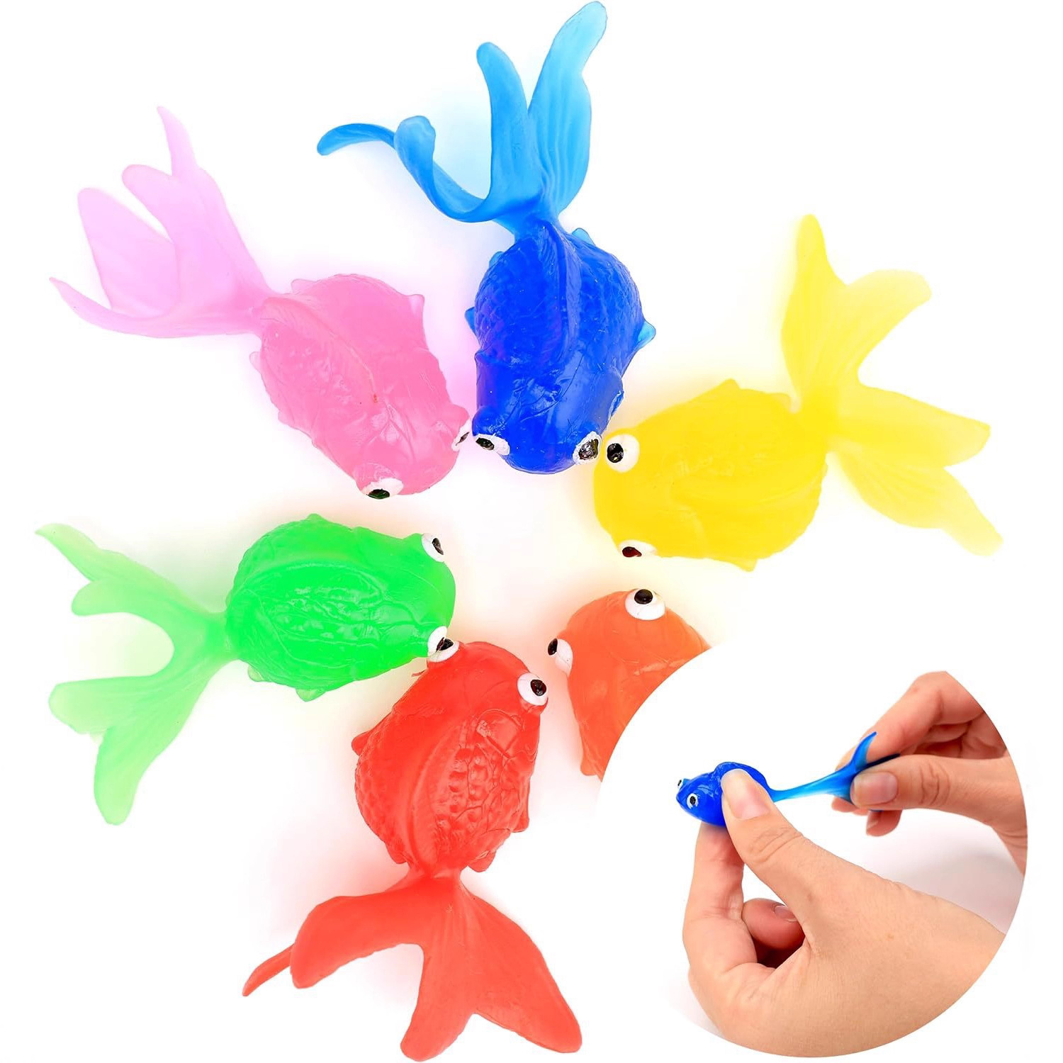 10Pcs Simulation Goldfish Toy Soft  Colored Fake Goldfish Model Kindergarten Fishing Outdoor Baby Water Play Toy 