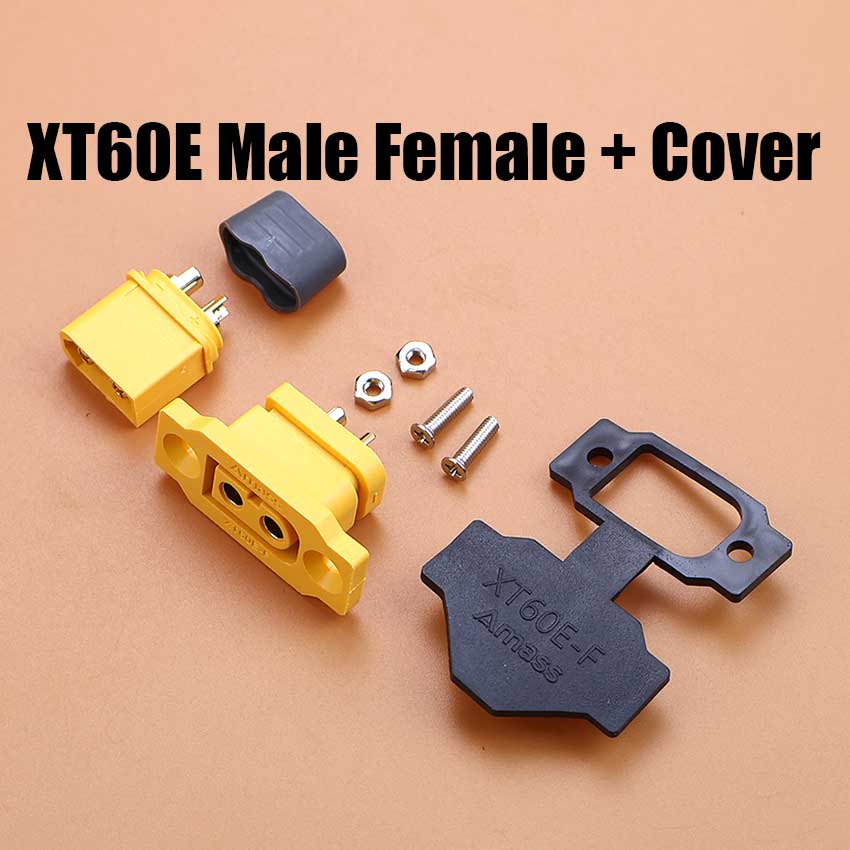 XT60E-F.B Model Airplane Battery Gold-plated 30A High Current Female Plug Mountable XT60E Connector Black / Yellow