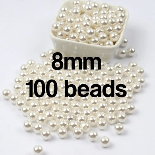 White beige pearl beads for jewelry making DIY accessories 4mm/ 6mm/ 8mm/ 10mm