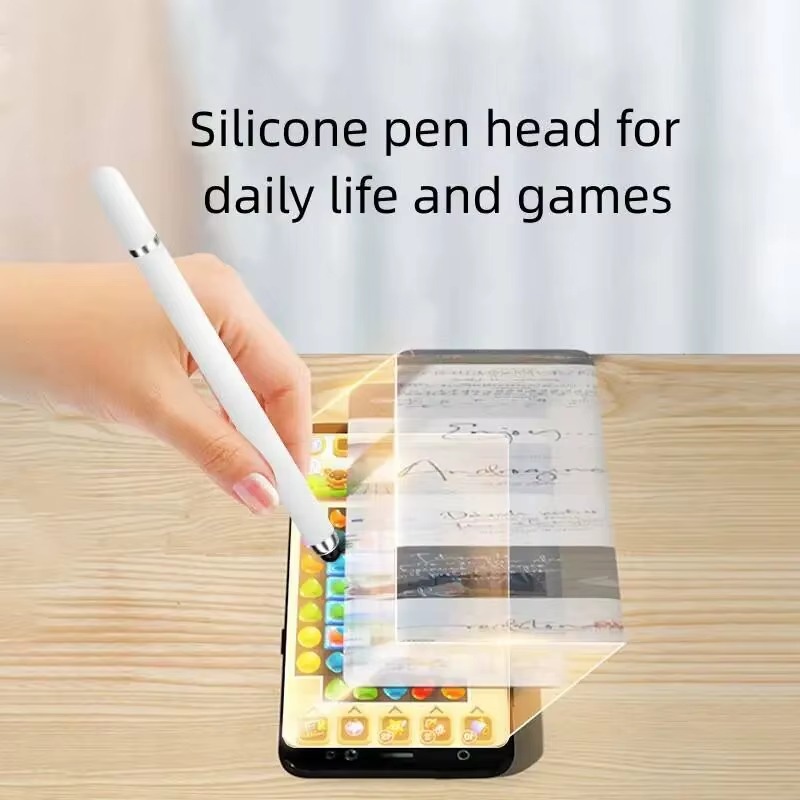2 In 1 Universal Stylus Pen Dual Tip Capacitive Touch Screen Stylus Touch Pen Silicone Disc Stylus Pen for Android Tablet Mobile Laptop Drawing Writing Gaming Note Taking No Charging Required Compatible with All Devices