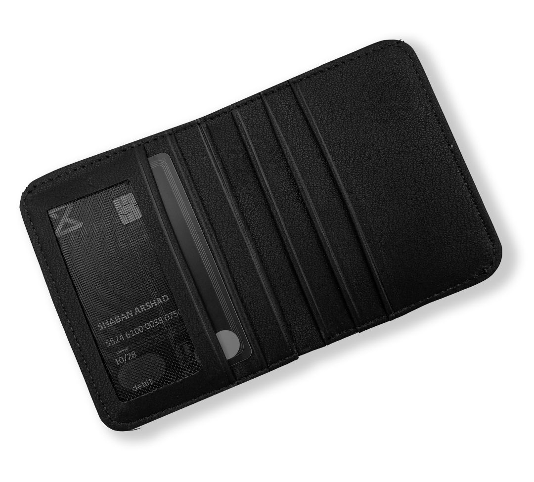 Genuine Leather Slim Bifold Wallet for Men - 6-Card Holder with ID Window Style