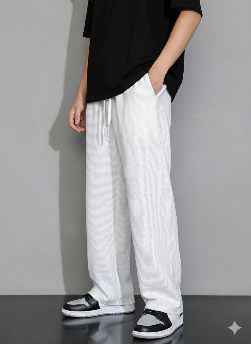 mens loose bottom trouser in  stretchable Jersey fabric