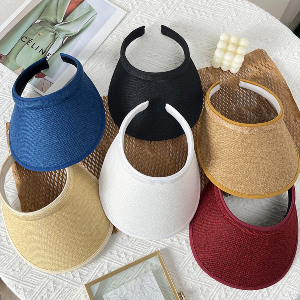 1PC Summer Sun Visors for Women  Adjustable Cap Sports Sun Visors for Men Clip-On Wide Brim Visor Hats Straw Cap Suncap