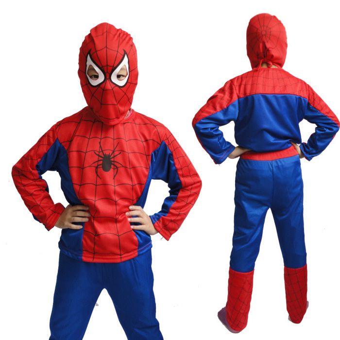 Kids Super Hero Cosplay Costume Children Clothing Sets Long Sleeve Top+Pant+Mask Suit Halloween Party Toddler Baby (2 years to 10 years)
