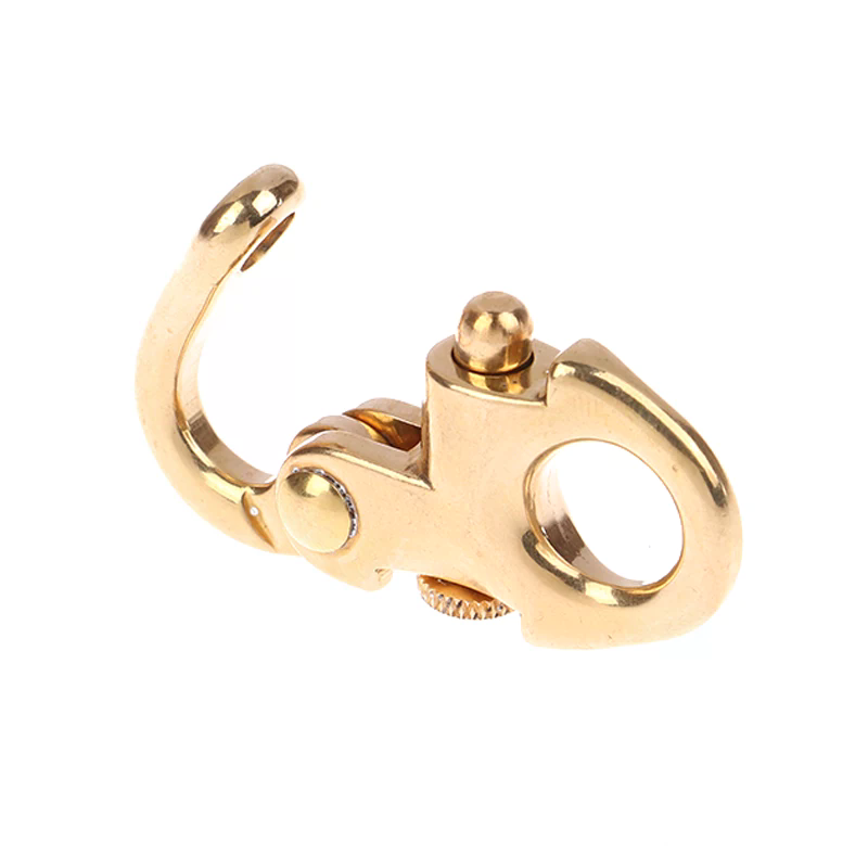 Solid Brass Buckle Clasp Buckle Keychain Ring Hook Screw Pin Joint Connecter Bag Strap Leather Craft Accessories Parts